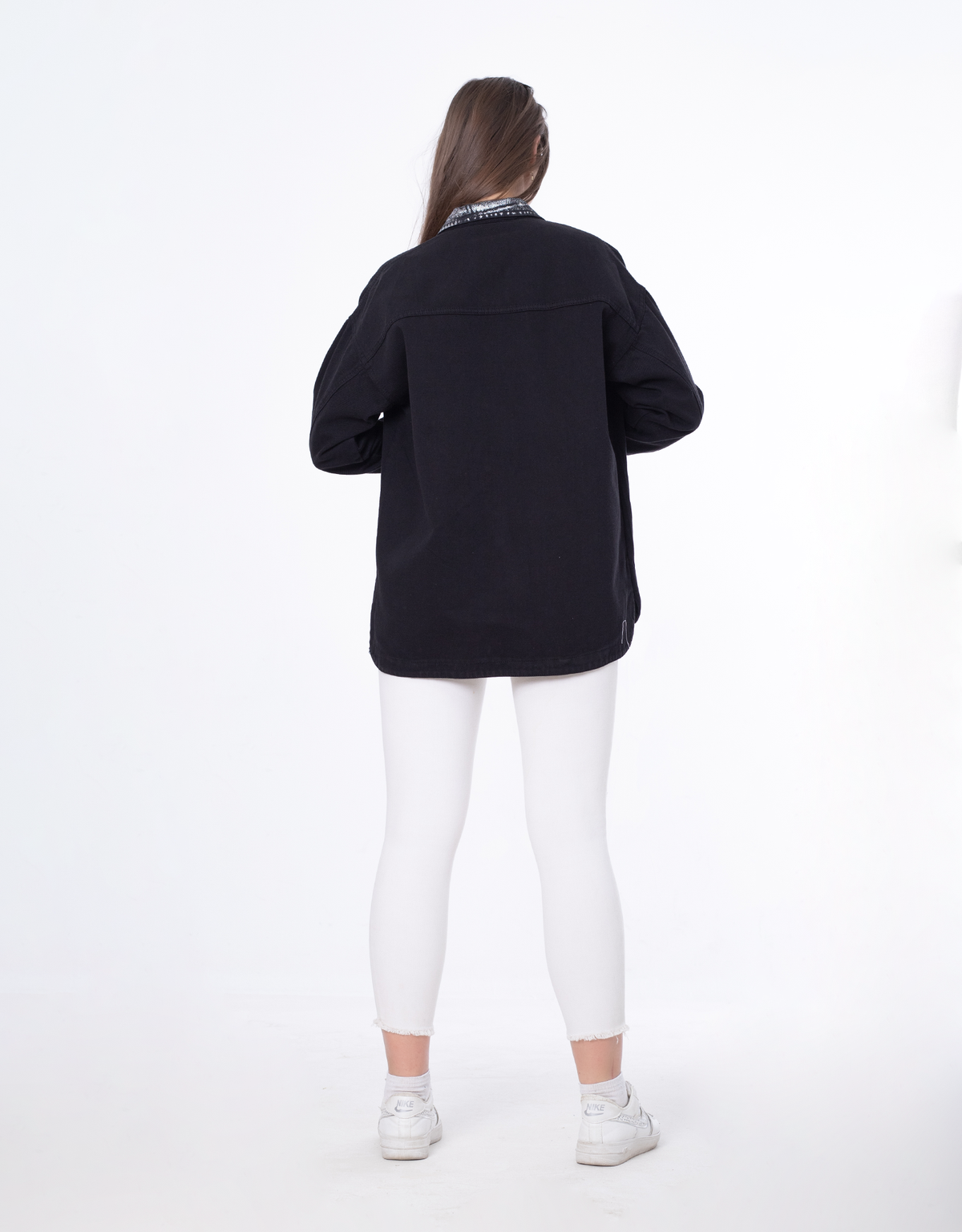 Gabardine Jacket Metallic Black Color OJ-512/1BL