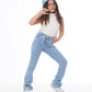 High Waist Charleston Quarry Color Jeans Pants OB-451V