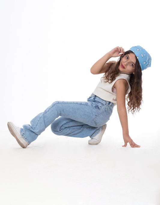 High Waist Charleston Quarry Color Jeans Pants OB-451V