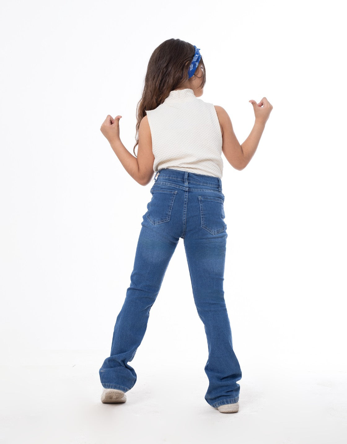High Waist Charleston Medium Blue Jeans Pants OB-451B