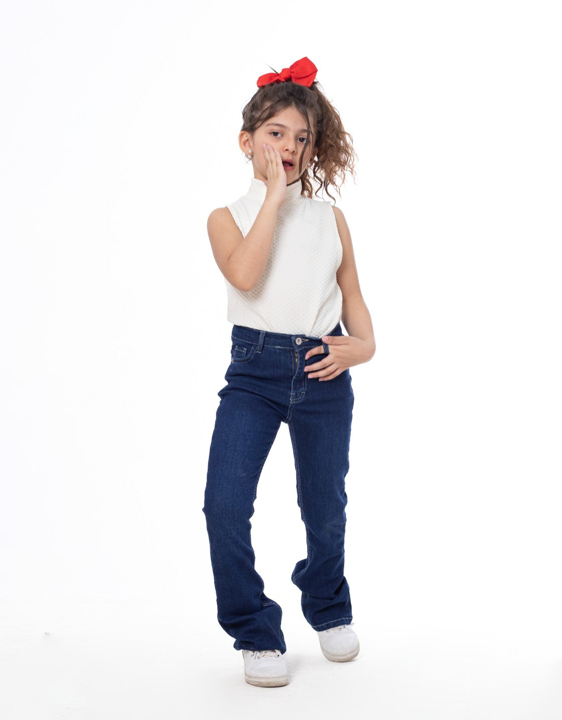 High Waist Charleston Dark Blue Jeans Pants OB-451A
