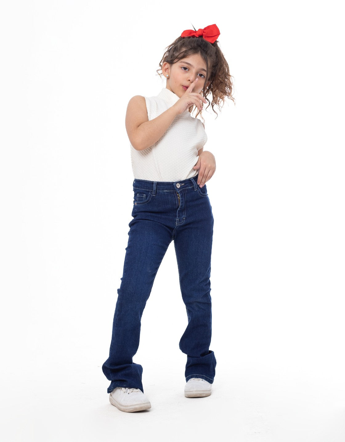 High Waist Charleston Dark Blue Jeans Pants OB-451A