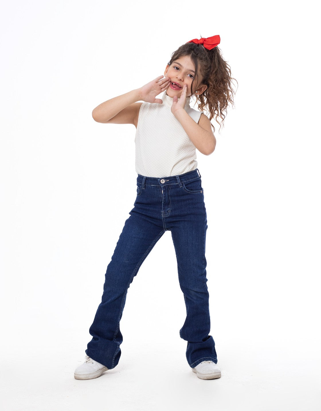 High Waist Charleston Dark Blue Jeans Pants OB-451A