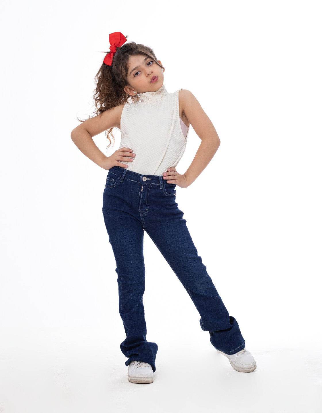 High Waist Charleston Dark Blue Jeans Pants OB-451A