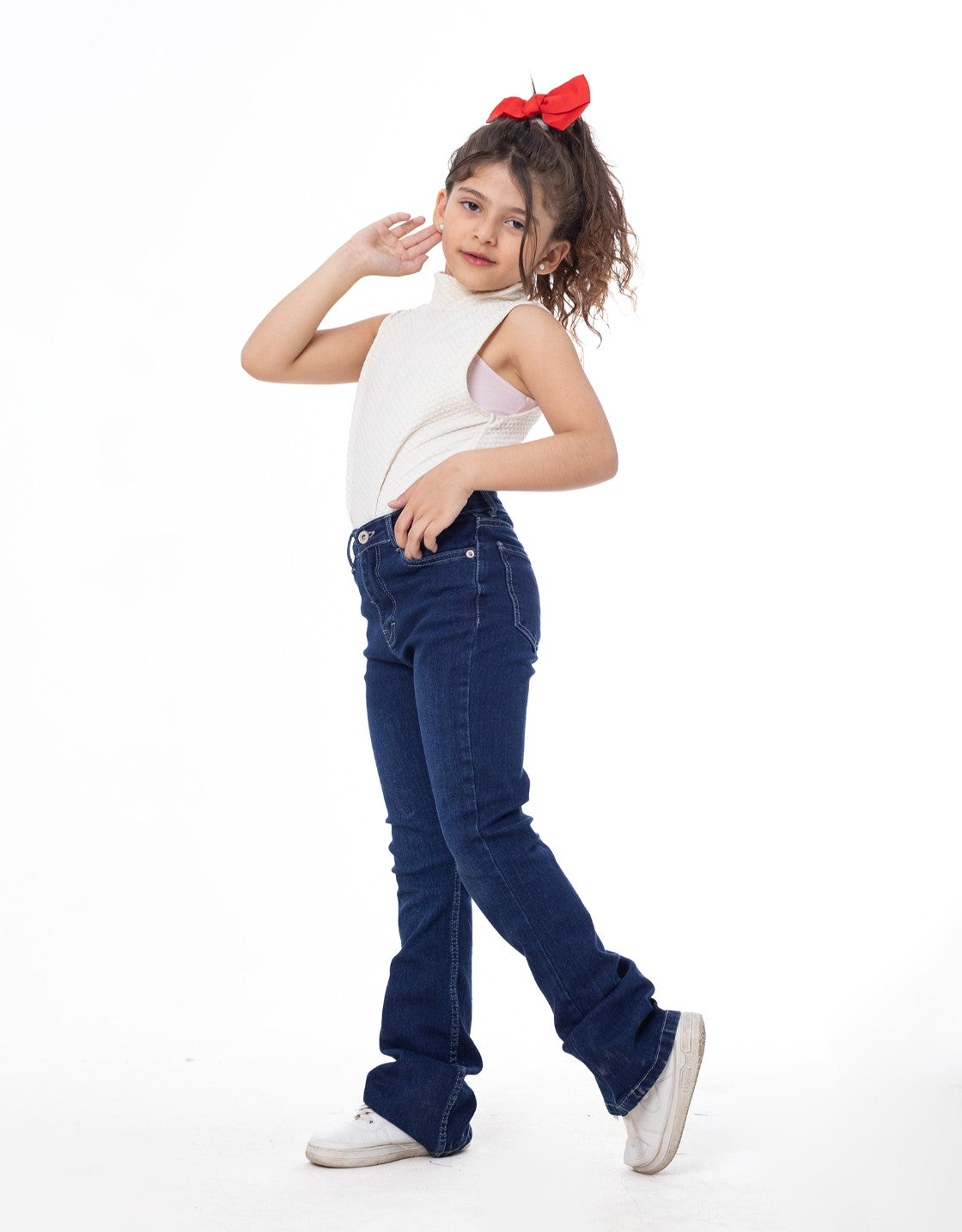 High Waist Charleston Dark Blue Jeans Pants OB-451A