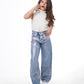 Straight Jeans Pants Metallic Medium Blue Color OB-397/1B