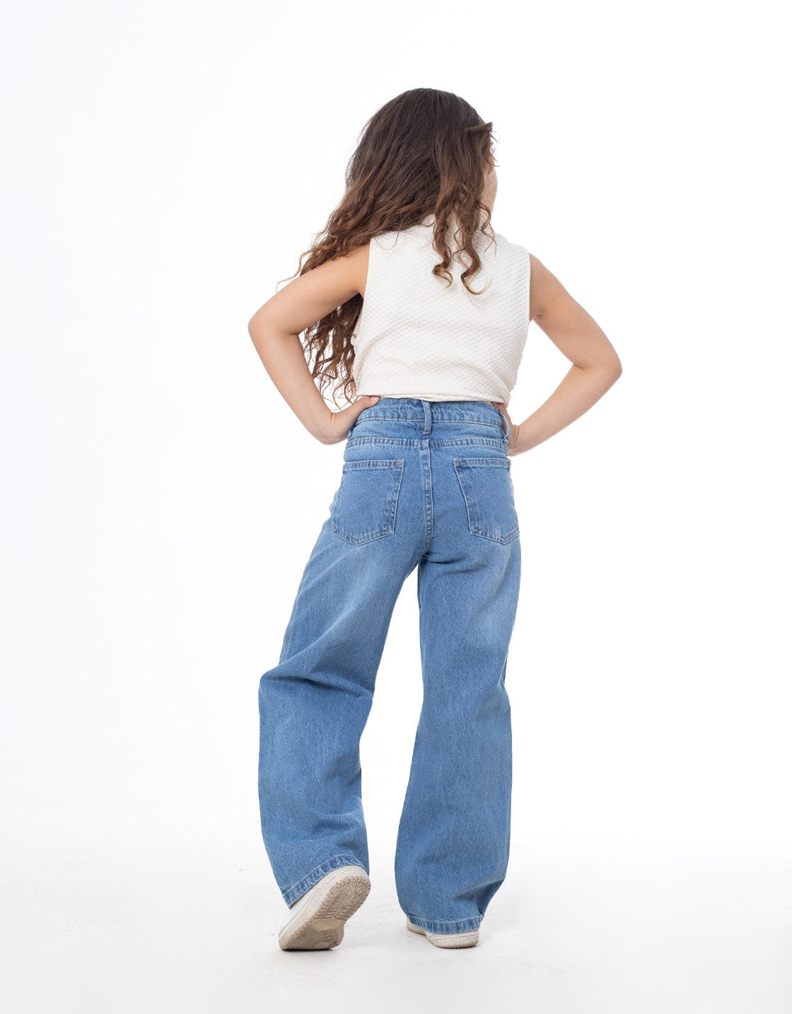 Straight Jeans Pants Metallic Medium Blue Color OB-397/1B