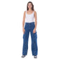 High Waist Flap Cargo Pocket Rope Dark Blue Color Jeans Pants OB-634A
