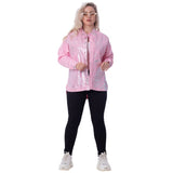 Gabardine Jacket Metallic With Pockets And Front Buttons Rose Color OJ-512/1R