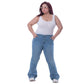 Plus Size High Waist Charleston Quarry Color Jeans Pants OH-434R