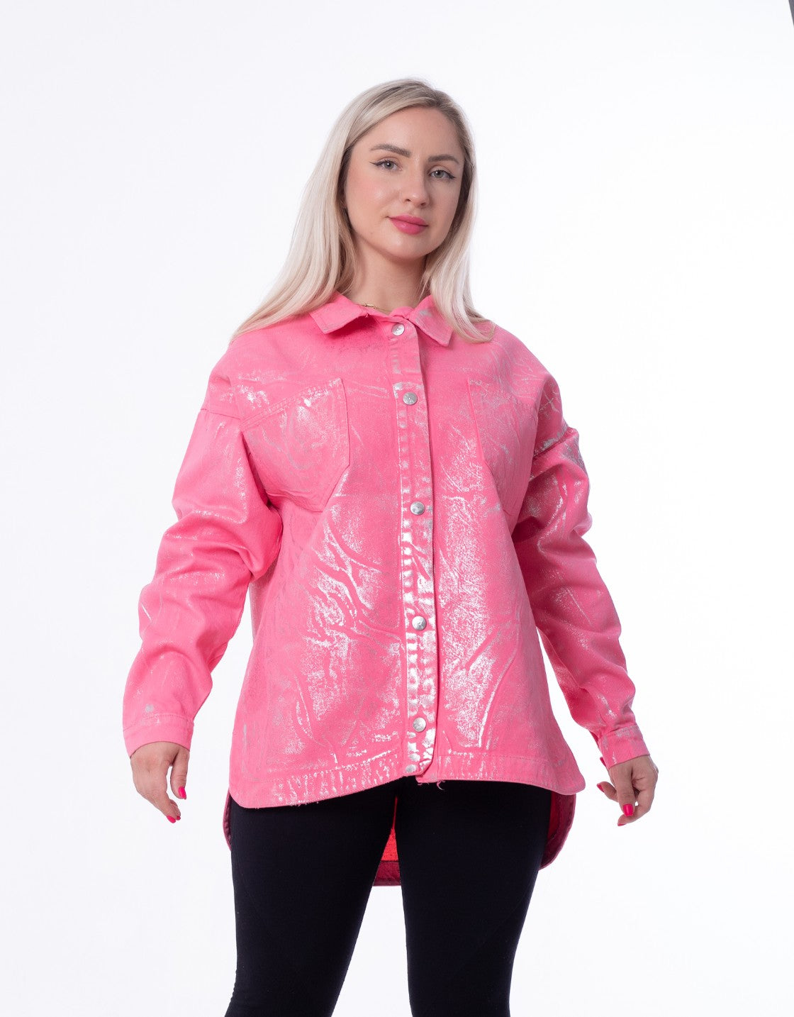 Gabardine Jacket Metallic Pink Color OJ-512/1P