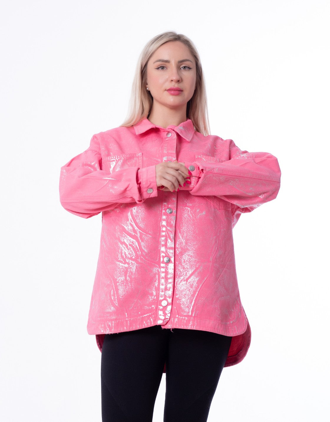 Gabardine Jacket Metallic Pink Color OJ-512/1P