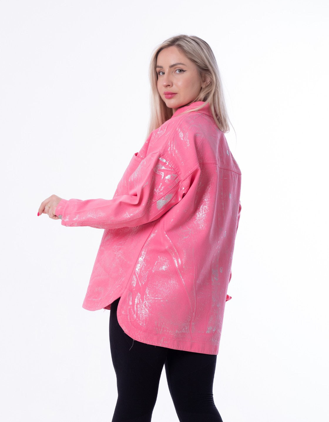 Gabardine Jacket Metallic Pink Color OJ-512/1P