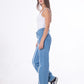 Straight Fringe Jeans Pants Light Blue Color OB-639C
