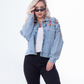 Jeans Jacket Diamond Shoulder Light Quarry Color OJ-542/1V