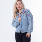 Jeans Jacket Diamond Shoulder Light Quarry Color OJ-542/1V