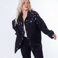 Jeans Jacket Diamond Shoulder Black Color OJ-542/1BL