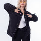 Jeans Jacket Diamond Shoulder Black Color OJ-542/1BL