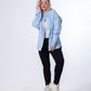 Gabardine Jacket Metallic With Pockets And Front Buttons Baby Blue Color OJ-512/1BB