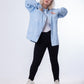 Gabardine Jacket Metallic With Pockets And Front Buttons Baby Blue Color OJ-512/1BB
