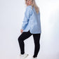 Gabardine Jacket Metallic With Pockets And Front Buttons Baby Blue Color OJ-512/1BB