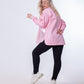 Gabardine Jacket Metallic With Pockets And Front Buttons Rose Color OJ-512/1R