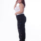 Plus Size High Waist Straight Diamond Studded Black Jeans OBD-375-BL