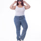 Plus Size High Waist Charleston Quarry Color Jeans Pants OH-434R