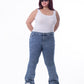 Plus Size High Waist Charleston Quarry Color Jeans Pants OH-434R
