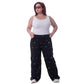 Plus Size High Waist Straight Diamond Studded Black Jeans OBD-375-BL