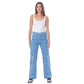 Waist Fringe Straight Jeans Pants Light Blue Color OB-646C