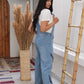 Salopette Straight Raw Cut Leg Light Blue OS-141-1C