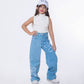 High Waist Straight Flower Pattern Light Blue Jeans Pants Teenager OB-643C