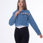 Metal Rings Jeans Jacket Dark Blue Color OJ-549A