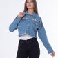 Metal Rings Jeans Jacket Medium Blue Color OJ-549B