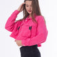 Gabardine Jacket With Front Chain Closure Pink Color OJ-548P