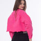 Gabardine Jacket With Front Chain Closure Pink Color OJ-548P
