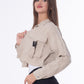 Gabardine Jacket With Front Chain Closure Beige Color OJ-548CR