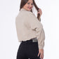 Gabardine Jacket With Front Chain Closure Beige Color OJ-548CR