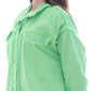 Gabardine With Sequins On The Shoulder Jacket Green Color OJ-553G