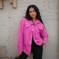 Gabardine With Sequins On The Shoulder Jacket Pink Color OJ-553F