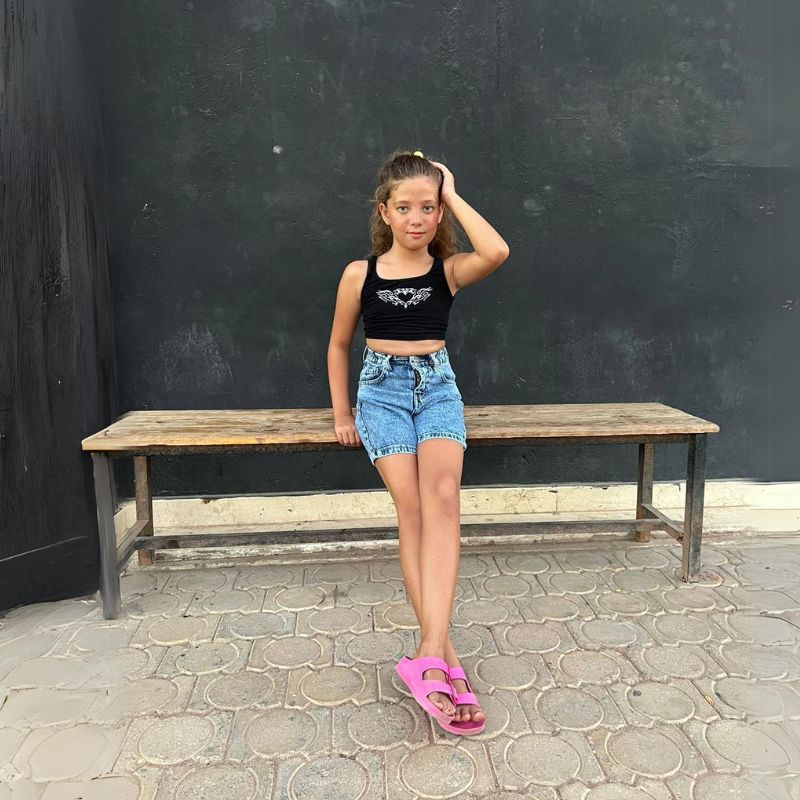 Short Jeans Light Quarry Color Bottoms Teenager OB-655