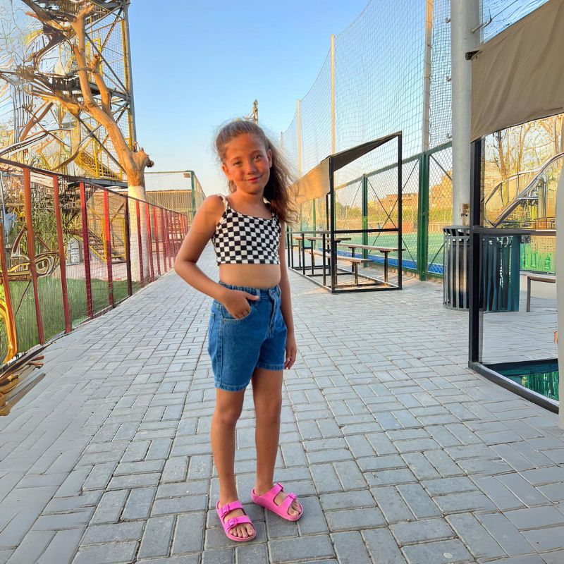 Short Jeans Medium Blue Color Bottoms Teenager OB-655