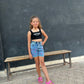 Short Jeans Printed Hearts Light Quarry Color Bottoms Teenager OB-655-R