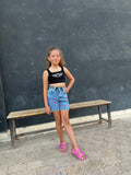 Short Jeans Printed Hearts Light Quarry Color Bottoms Teenager OB-655-R