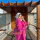 Gabardine With Sequins On The Shoulder Jacket Pink Color OJ-553F