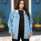 Jacket Jeans Fleece Lined Women With Front Pockets OJ-2039