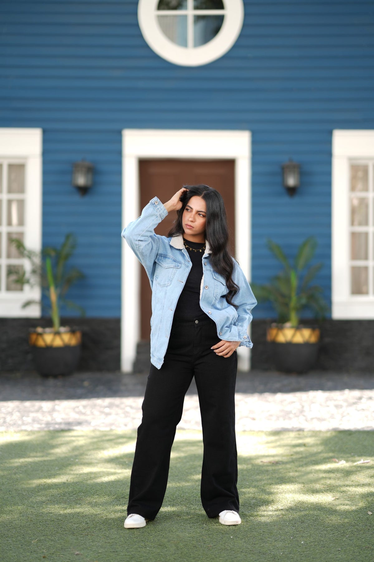 Jacket Jeans Fleece Lined Women With Front Pockets OJ-2039