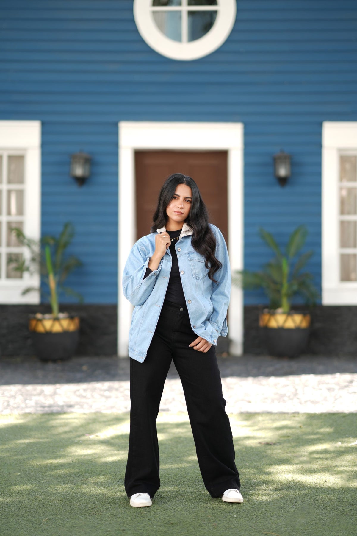 Jacket Jeans Fleece Lined Women With Front Pockets OJ-2039