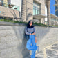 Strass Studded Jeans Pants Medium Blue OBS-350B